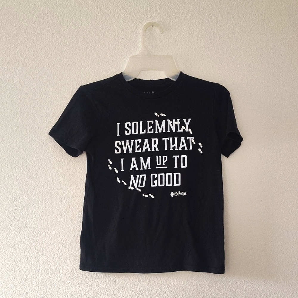 Harry Potter I Solemnly Swear I Am Up To No Good Black Harry Potter Tee Size Med